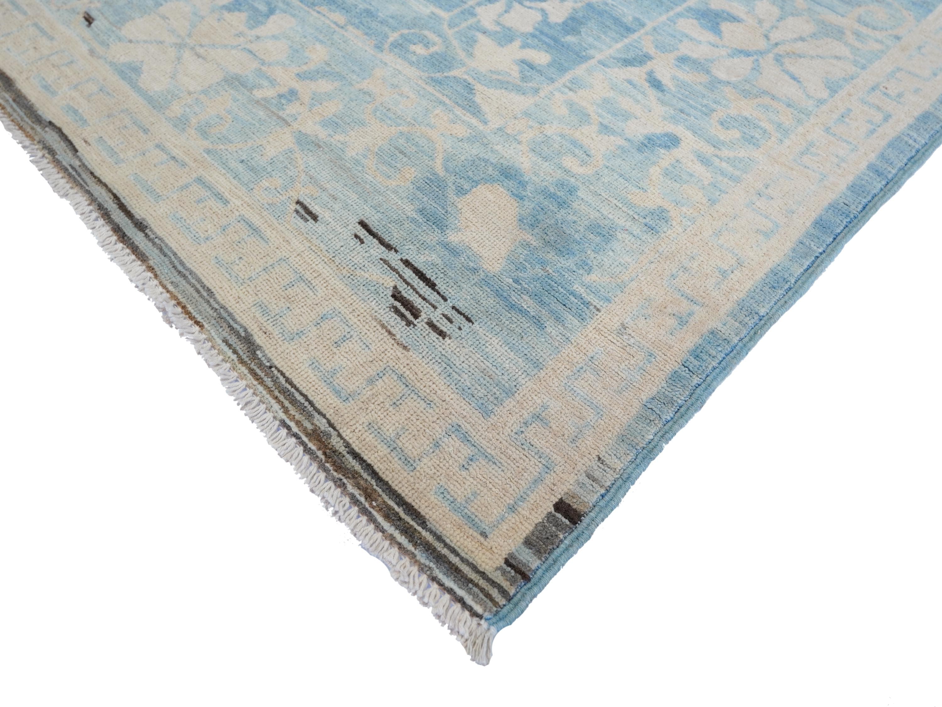 6x10 Ft Antique Serapi Rug - Blue Persian Rug