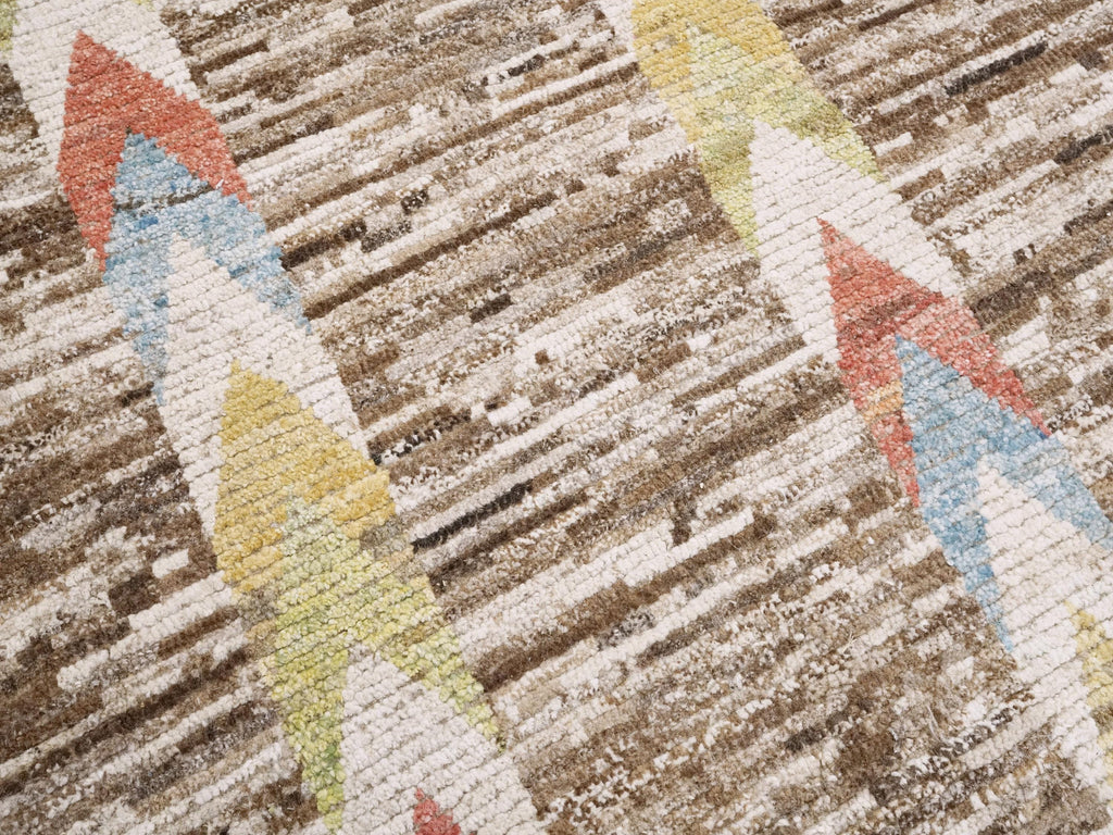 10x14 Ft Handmade Moroccan Rug - Light Brown Wool Rug