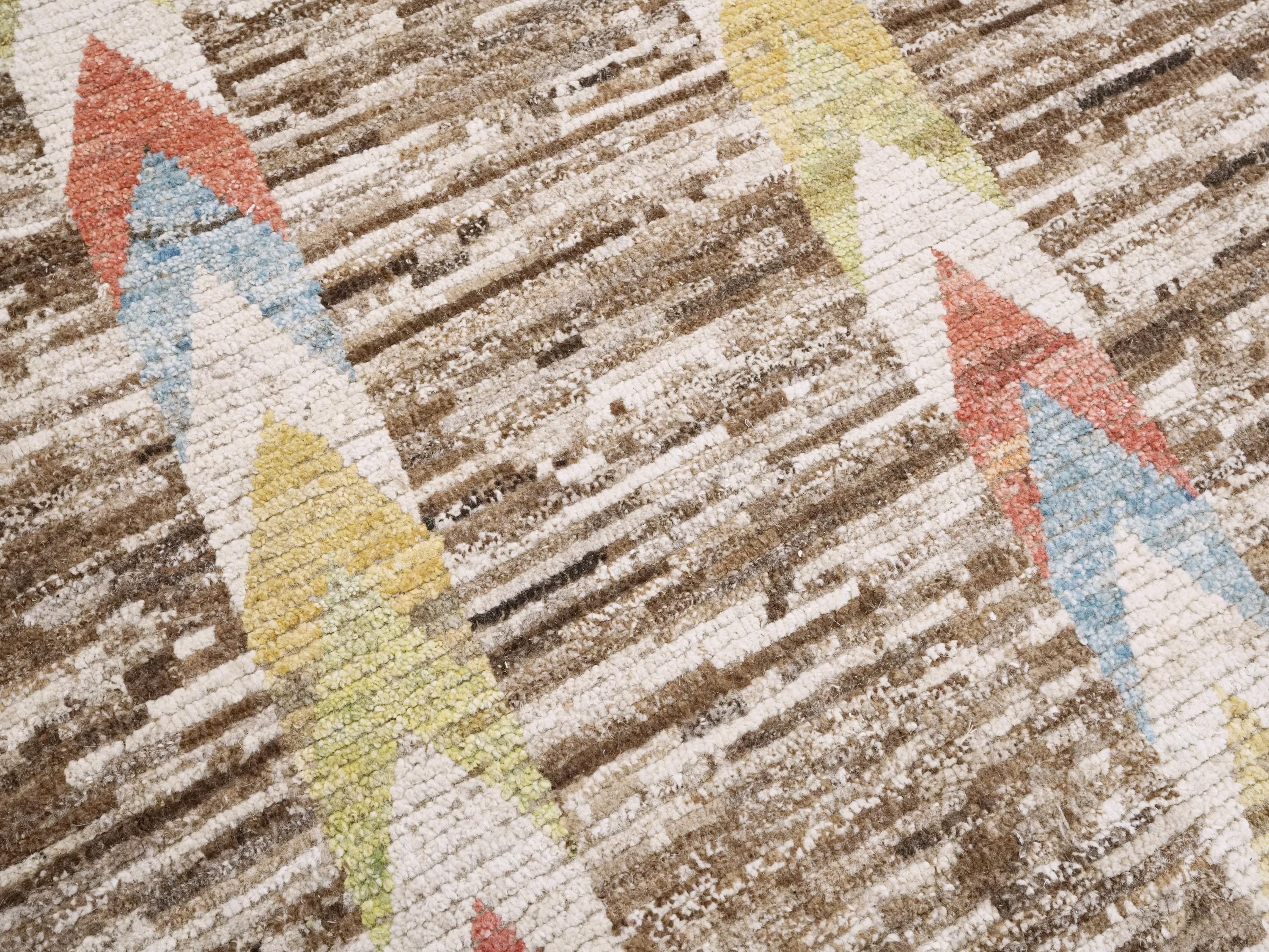 10x14 Ft Handmade Moroccan Rug - Light Brown Wool Rug