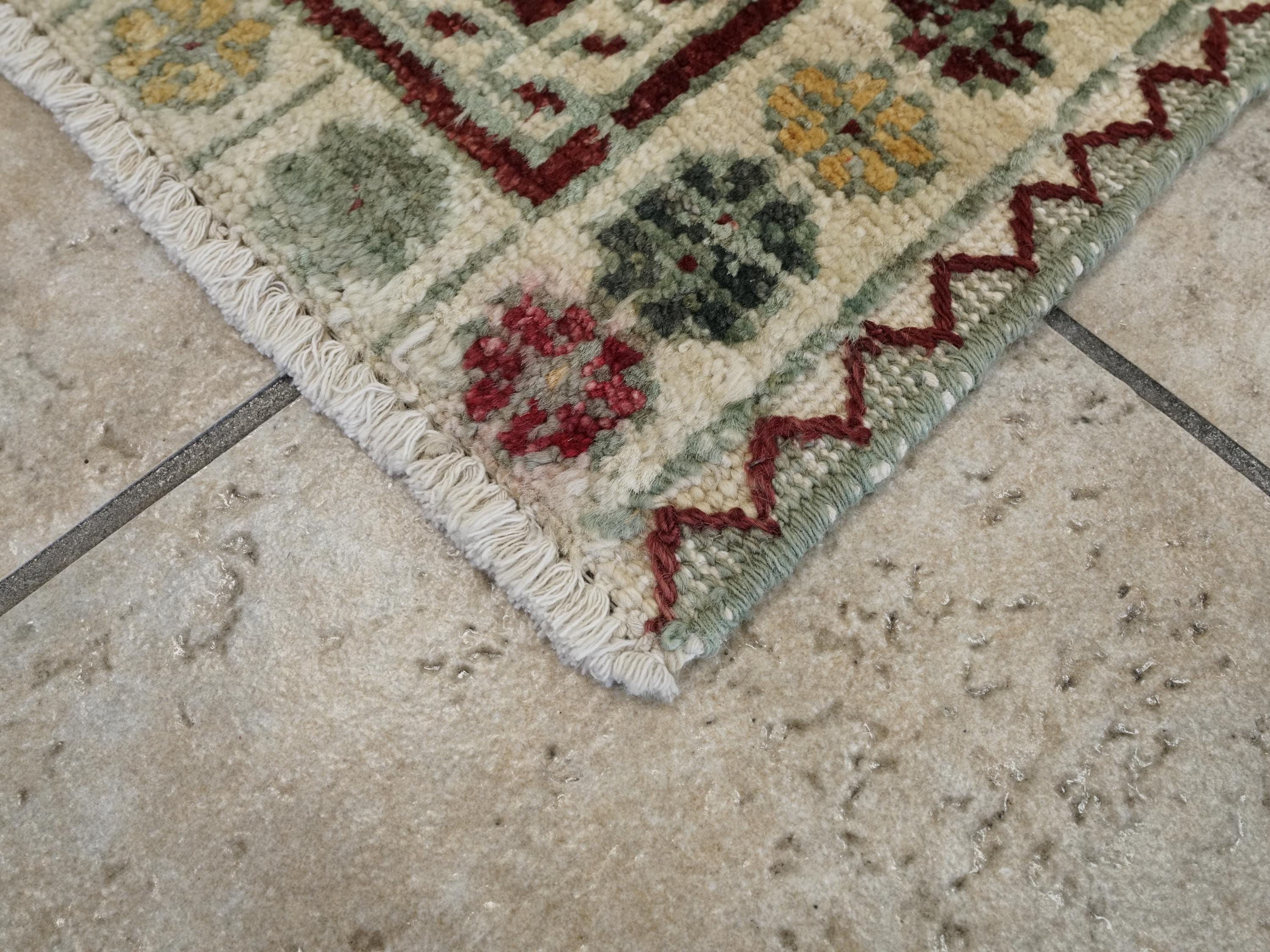 2x3 Ft Hand Knotted Gabbeh Rug - Beige Tribal Doormat