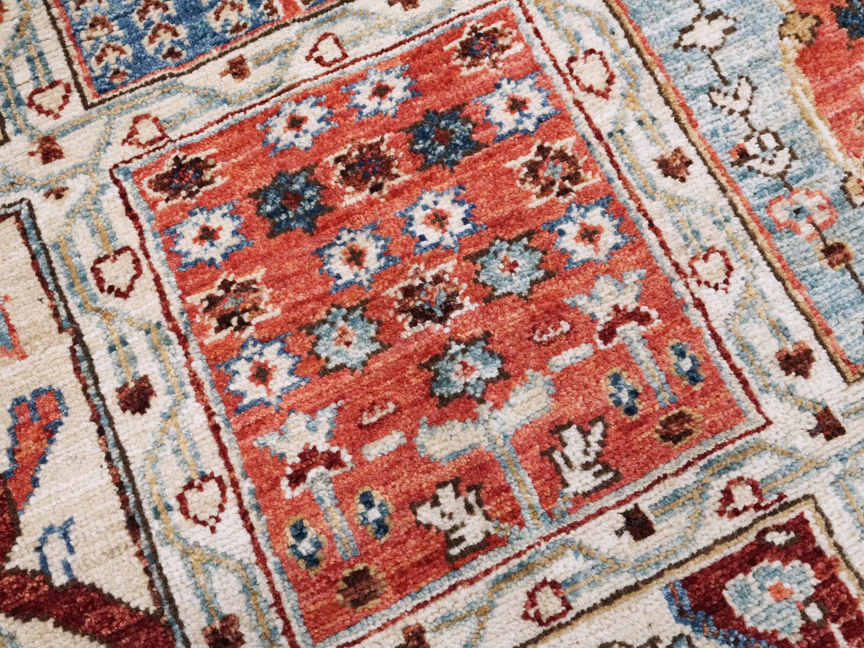 5x7 Ft Red & Beige Serapi Rug - Oriental Area Rug - Garden Design