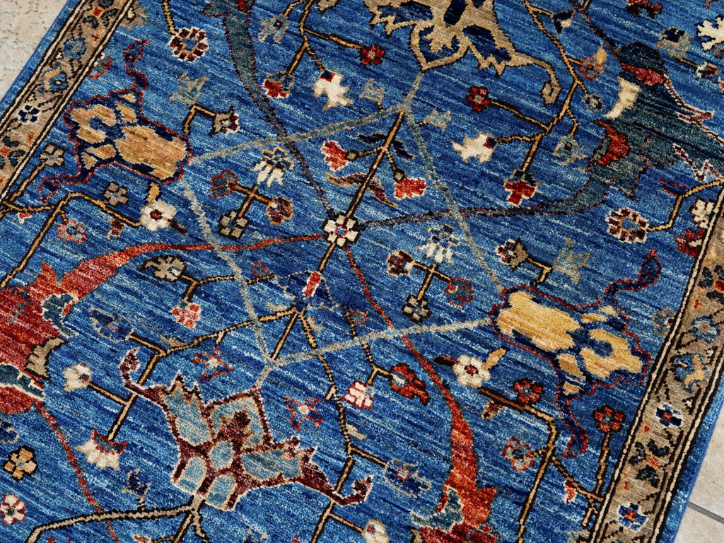 3x5 Ft Blue Bidjar Rug - Handmade Afghan Area Rug
