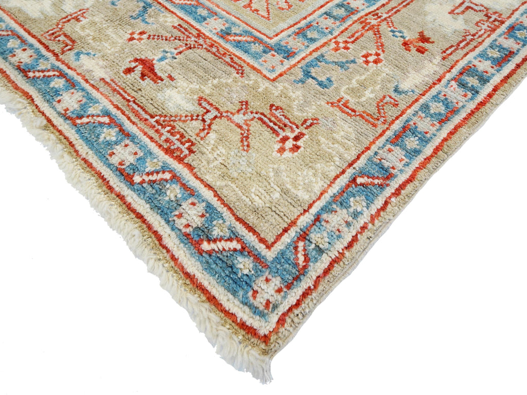 8x11 Ft Brown & Red Oushak Rug - Hand Knotted Oriental Rug - Floral Design