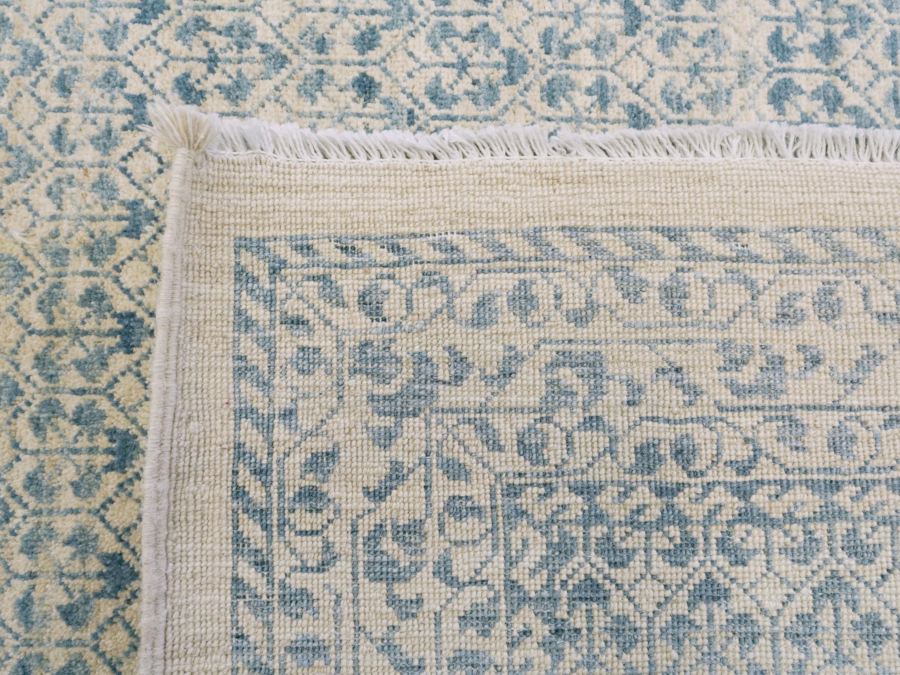 9x12 Ft Light Blue Gabbeh Rug - Hand Knotted Area Rug