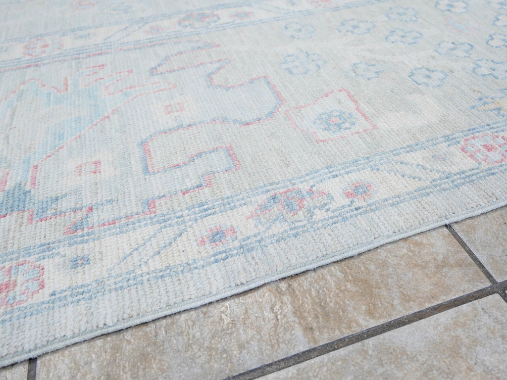 9x12 Ft Pastel Oushak Rug - Handmade Area Rug - Floral Design