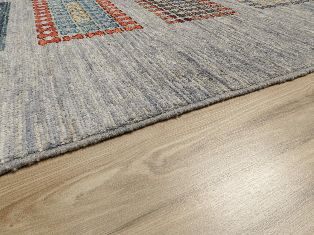 9x14 Ft Gray Gabbeh Rug - Hand Knotted Afghan Area Rug