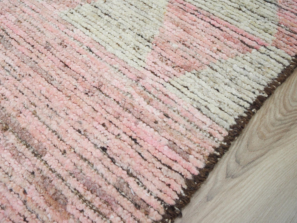 8x9 Ft Pink Moroccan Rug - Handmade Wool Area Rug