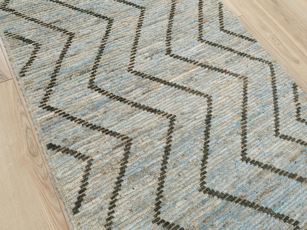 3x5 Ft Hand Knotted Moroccan Rug - Light Blue Area Rug