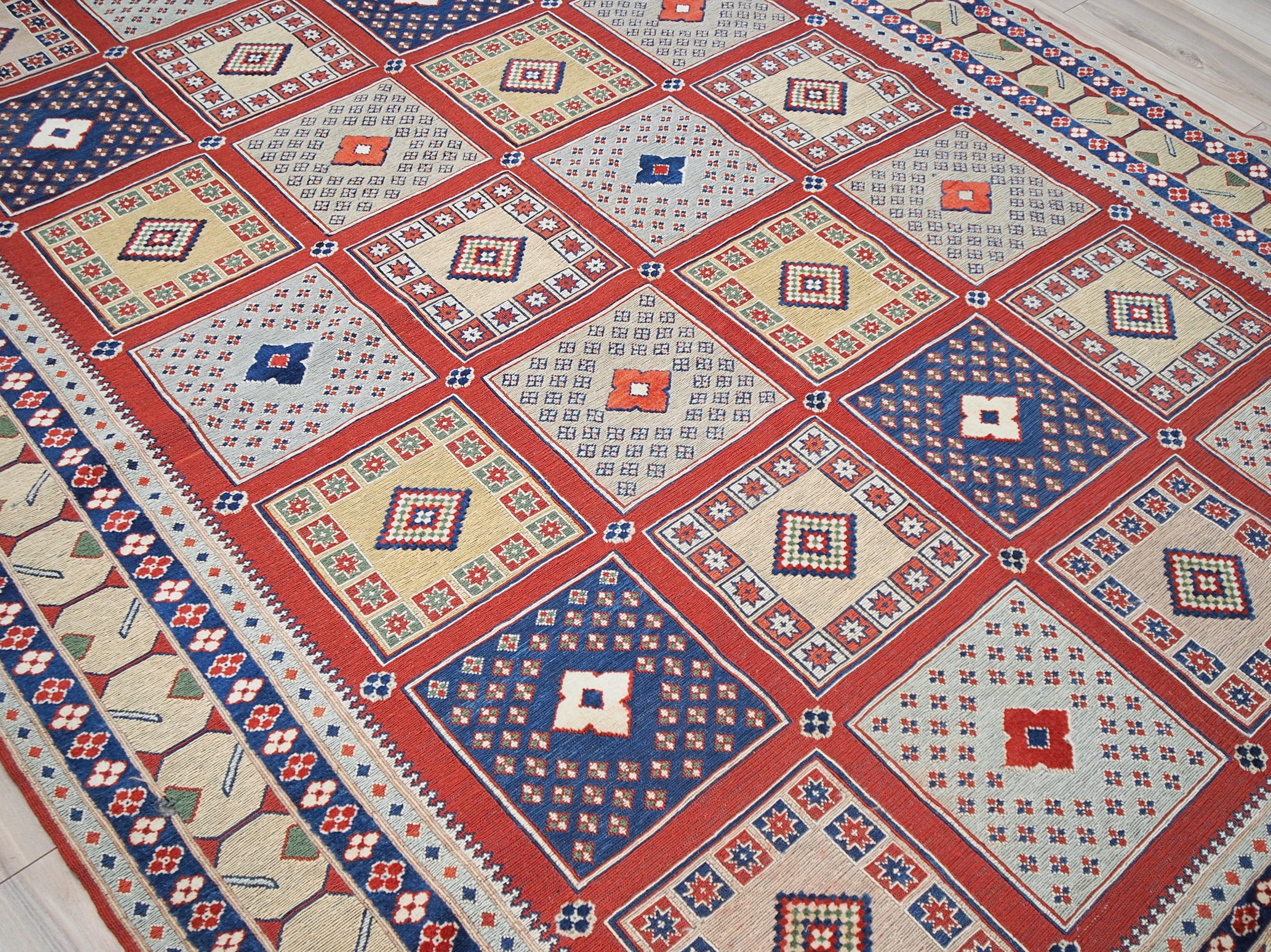 6x9 Ft Red Maimana Kilim Rug - Hand Knotted Wool Tribal Rug