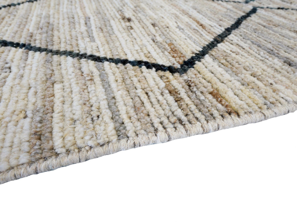 8x10 Ft Beige Moroccan Rug - Hand Knotted Wool Area Rug