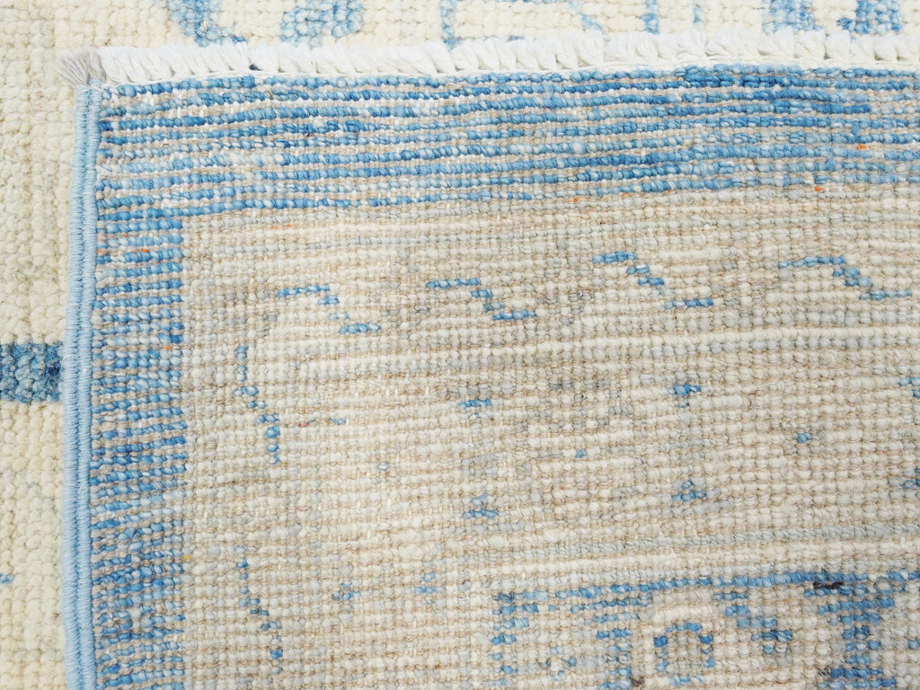 10x14 Ft Muted Blue Ushak Rug - Hand Knotted Wool Area Rug