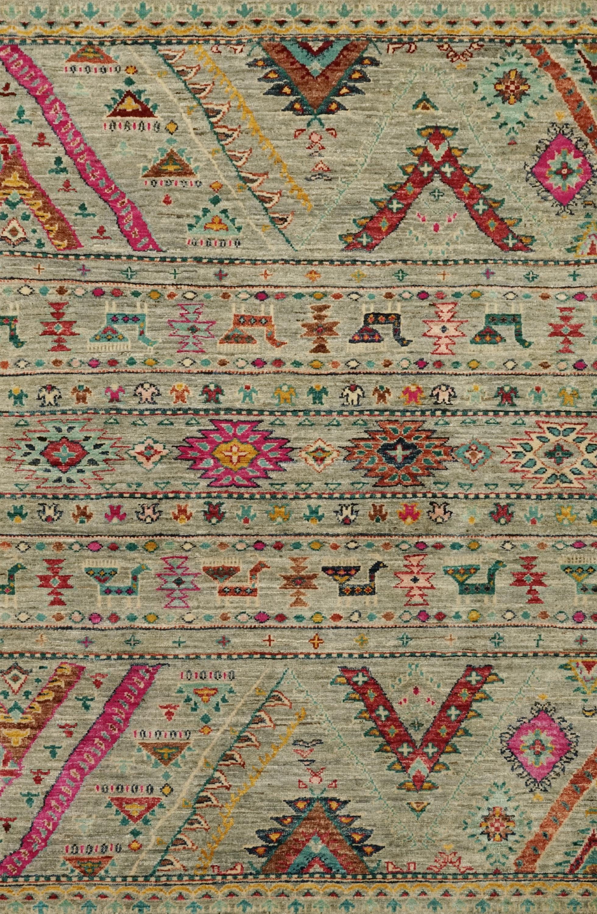 3x5 Ft Cyan Gabbeh Rug - Afghan Handmade Area Rug