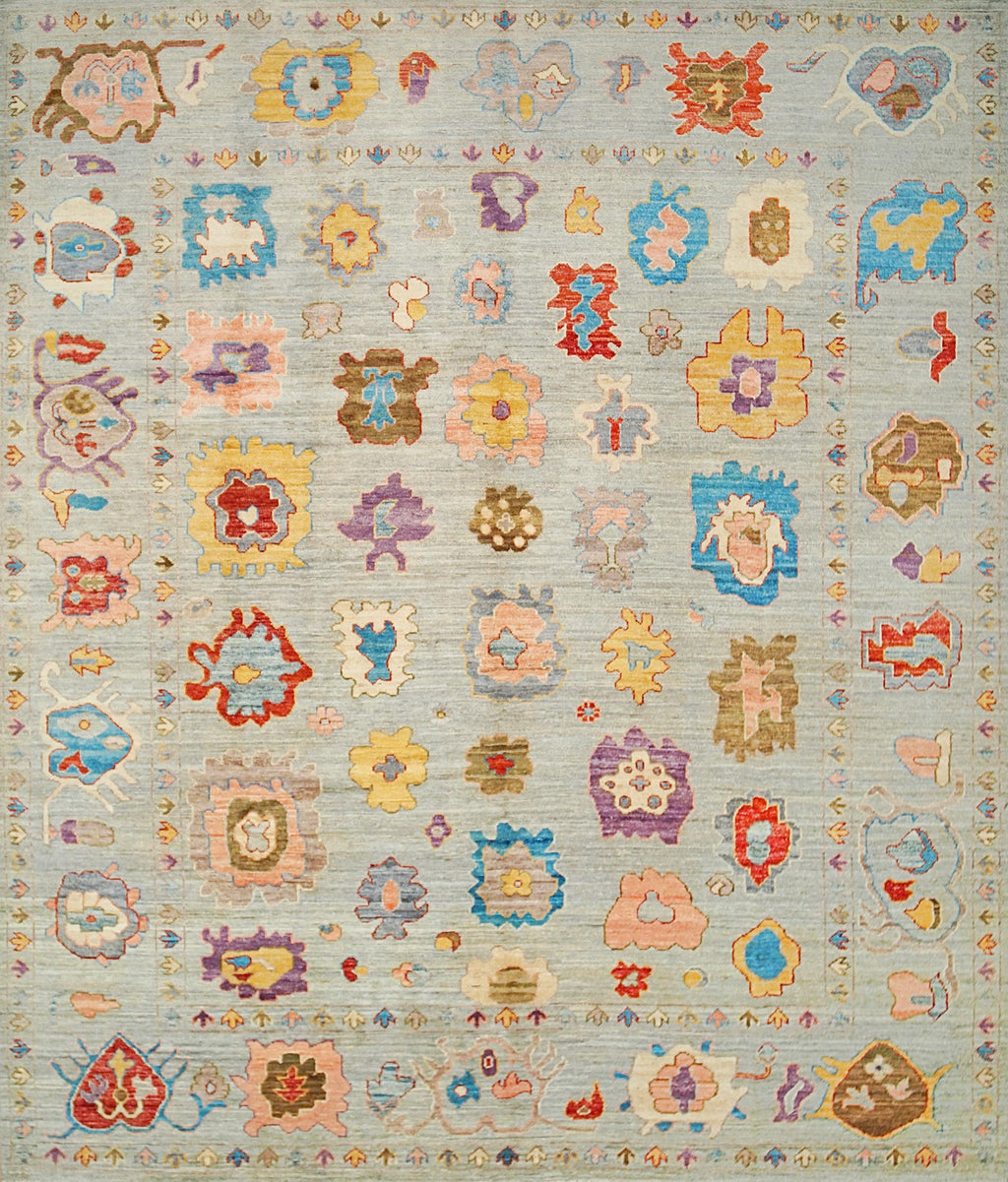 8x10 Ft Colorful Oushak Rug - Afghan Oriental Rug