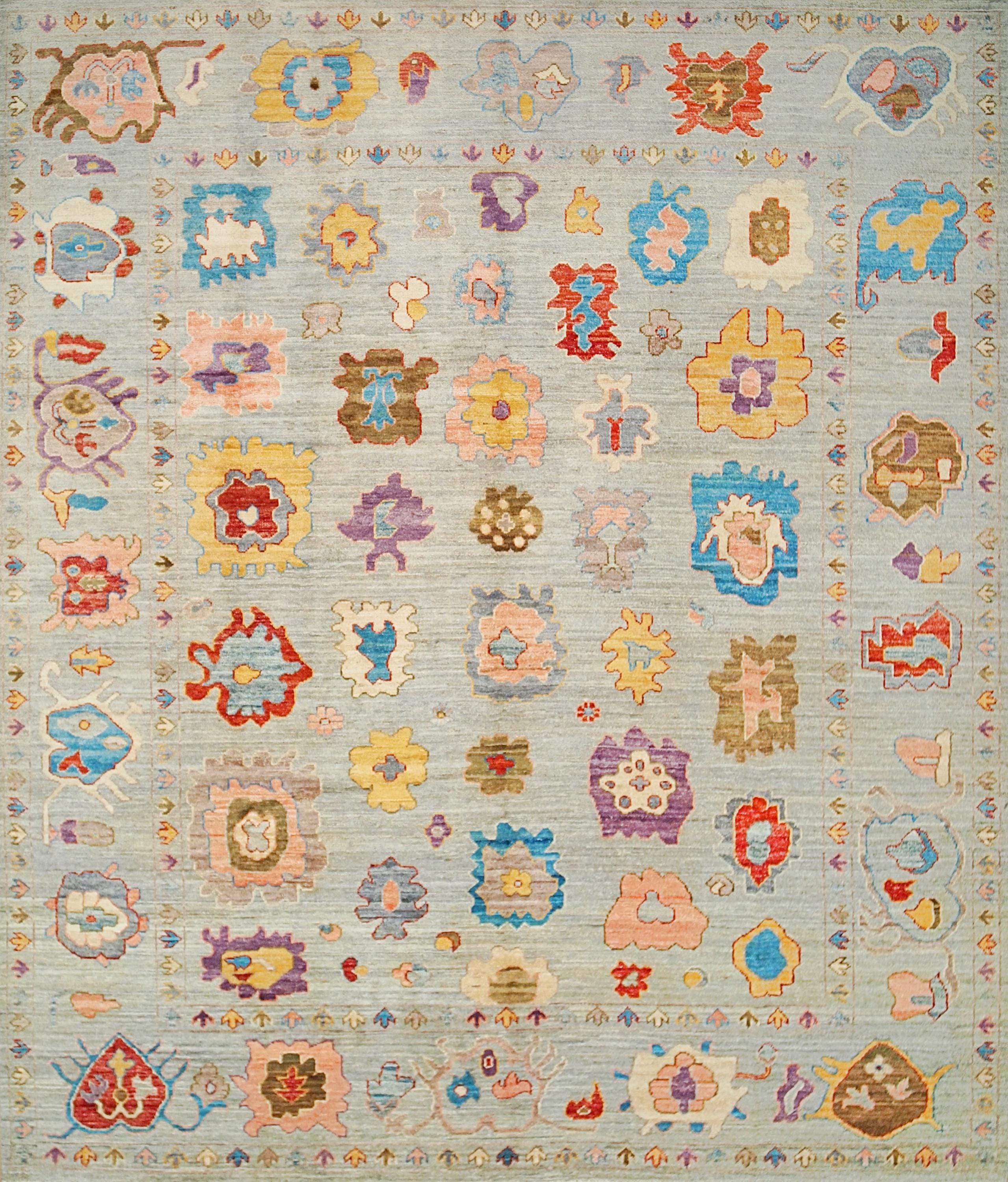 8x10 Ft Colorful Oushak Rug - Afghan Oriental Rug