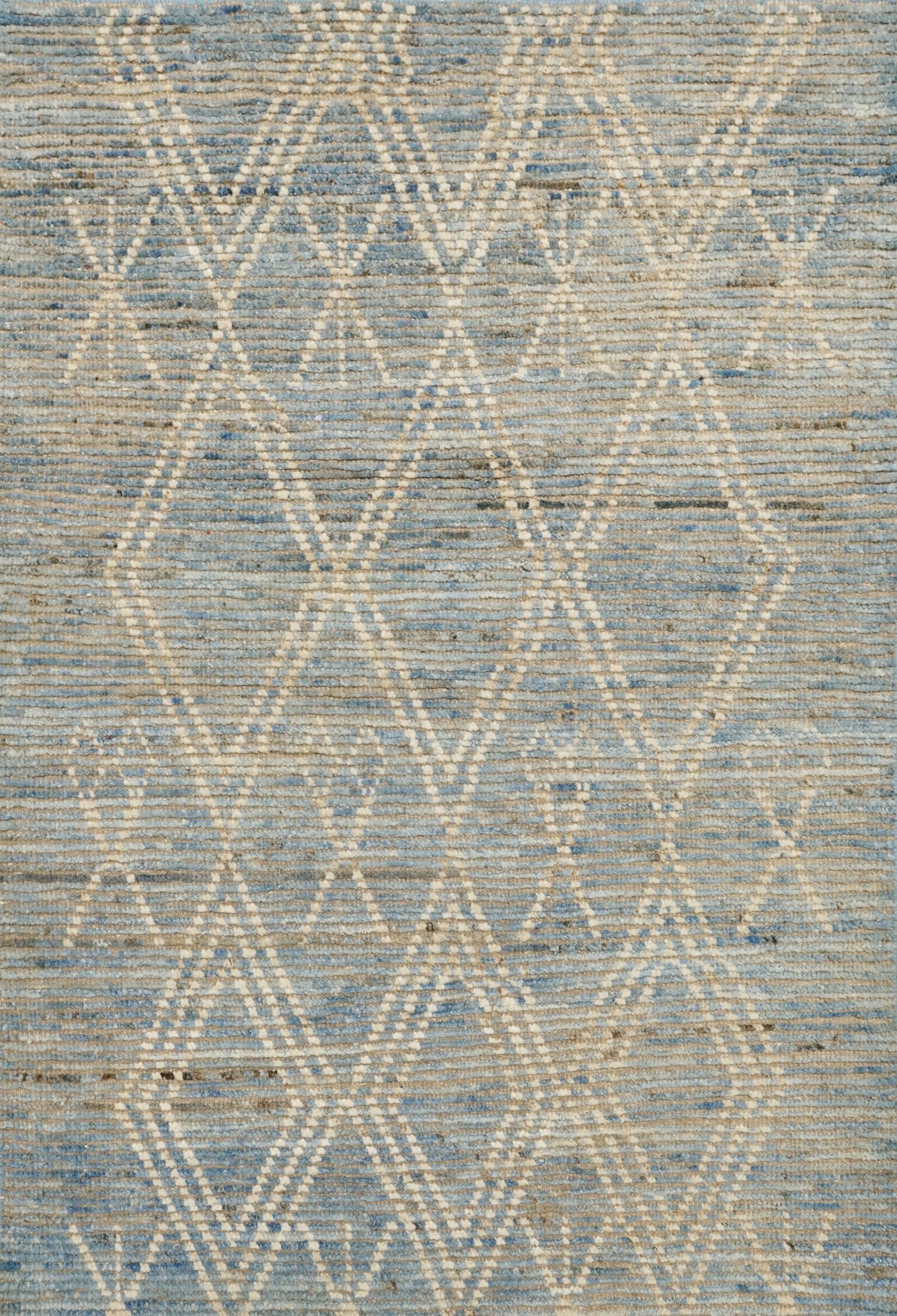 3x5 Ft Blue Moroccan Rug - Hand Knotted Afghan Rug