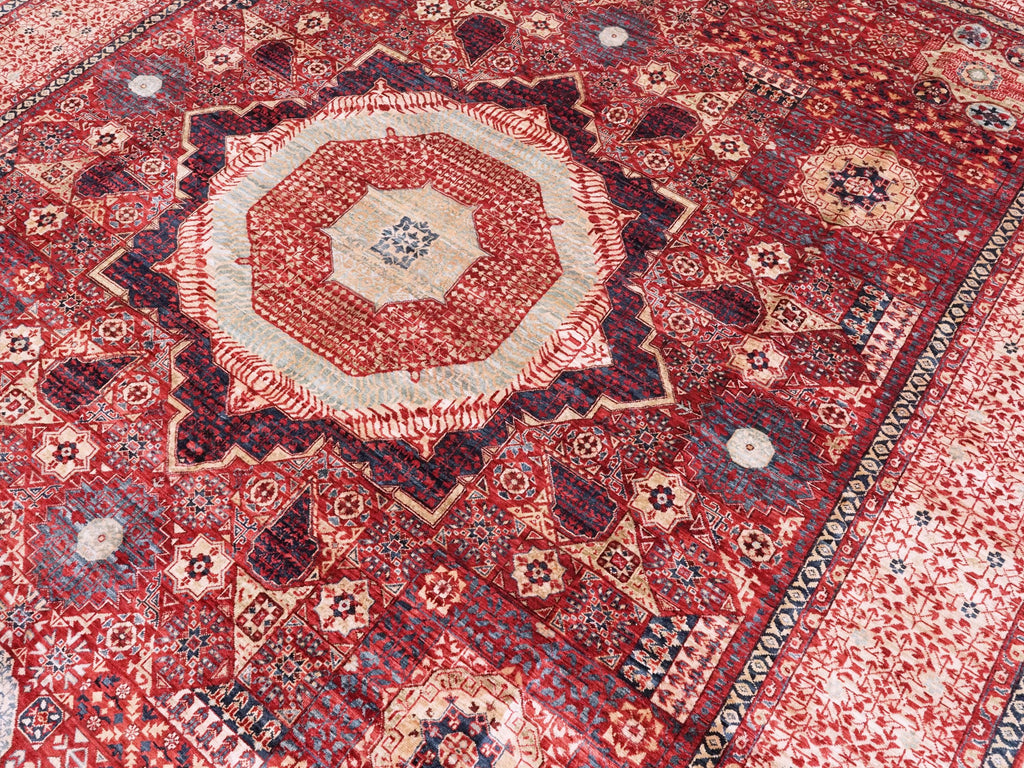 9x12 Ft Red Mamluk Rug - Hand Knotted Area Rug