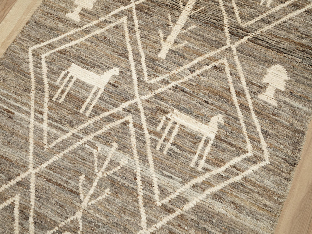 16 Ft Hand Knotted Moroccan Runner Rug - Afghan Wool Rug