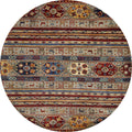 5x5 Ft Gray Khorjin Rug - Round Oriental Wool Rug
