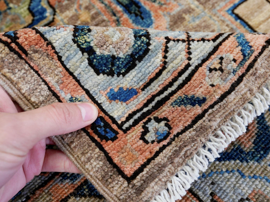 4x6 Ft Blue & Orange Serapi Rug - Hand Knotted Oriental Rug