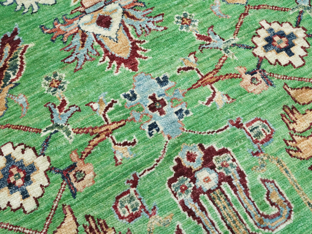 4x6 Ft Green Bidjar Rug - Hand Knotted Oriental Rug - Persian Design