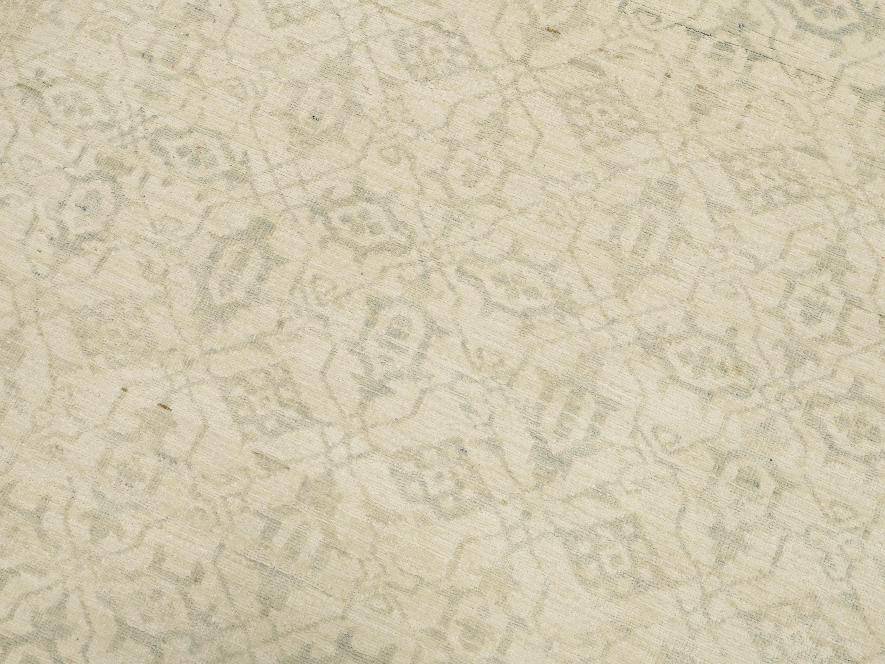 3x5 Ft White Heriz Rug - Ghazni Wool - Oriental Area Rug