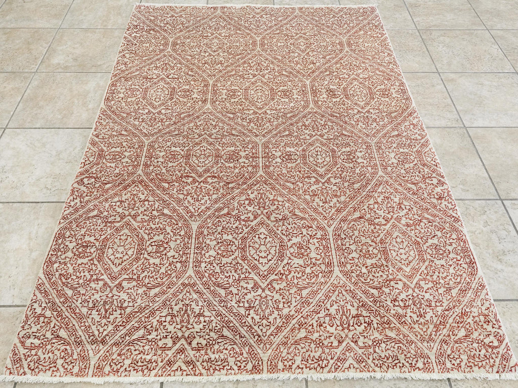 4x6 Ft Hand Knotted Red Gabbeh Rug - Oriental Area Rug