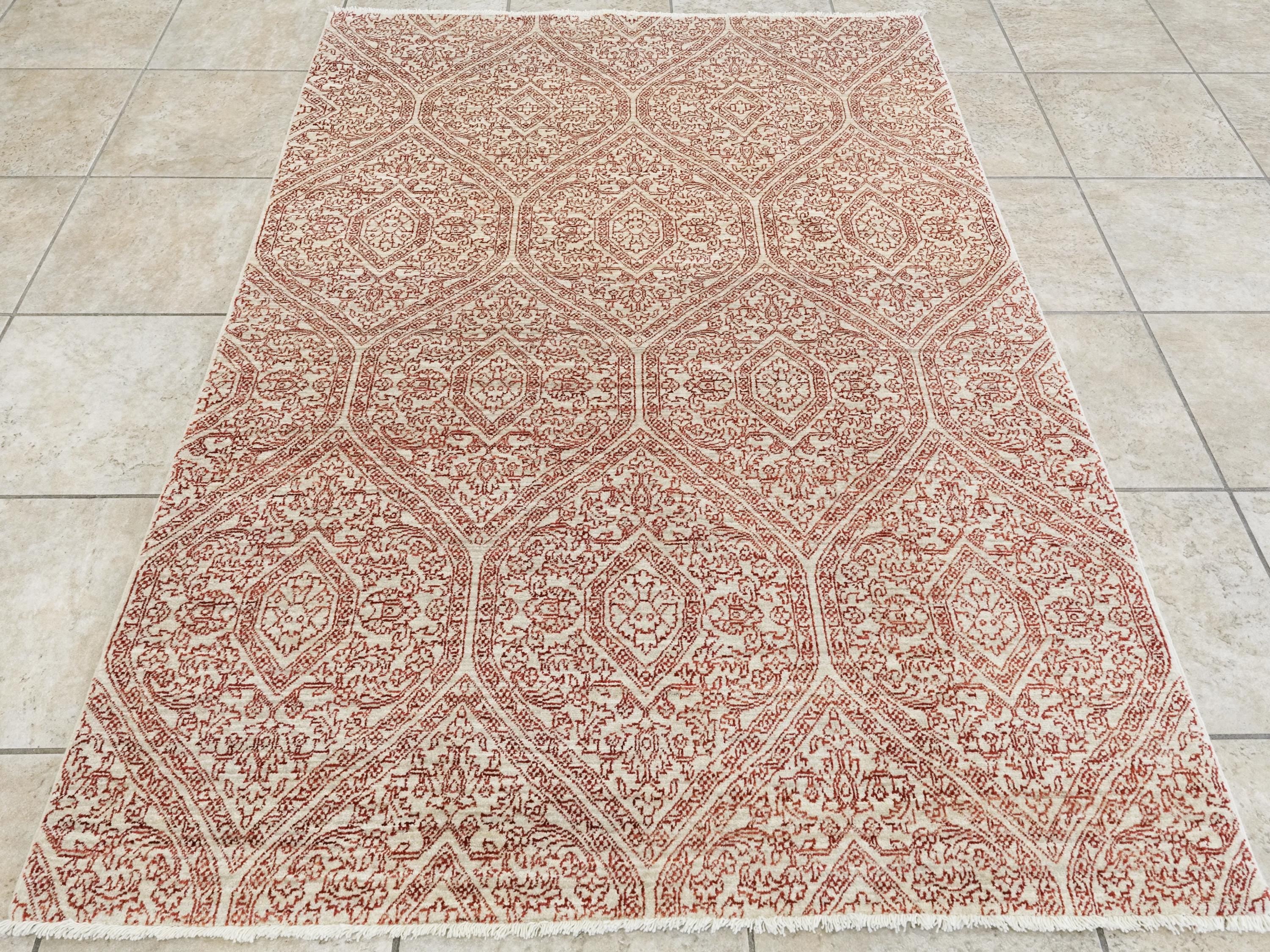 4x6 Ft Hand Knotted Red Gabbeh Rug - Oriental Area Rug