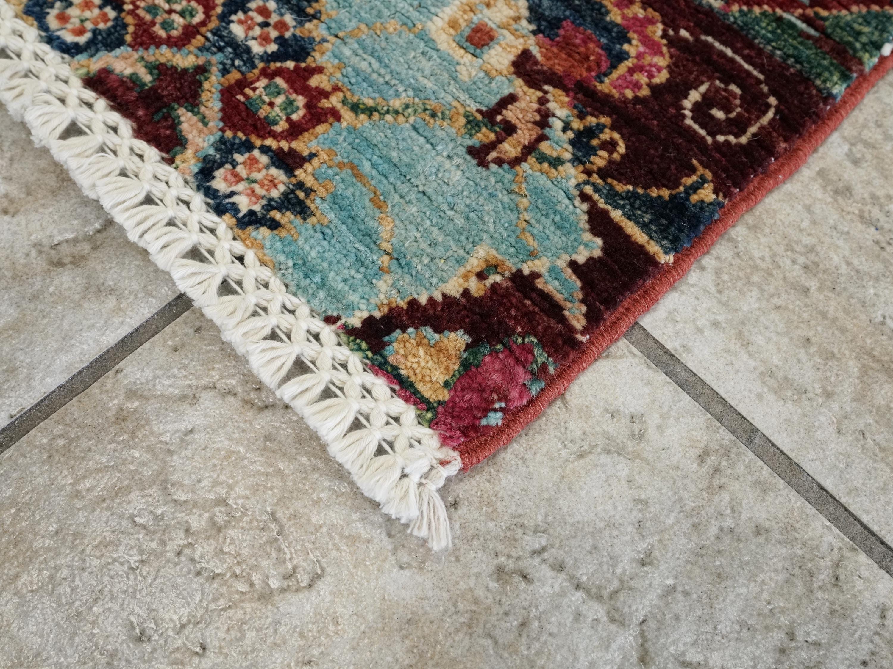 3x4 Ft Hand Knotted Gabbeh Wool Rug - Oriental Area Rug
