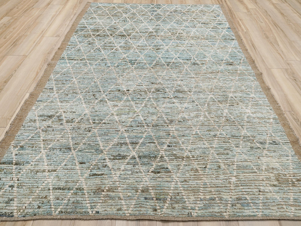 6x9 Ft Light Blue Moroccan Rug - Afghan Handmade Area Rug