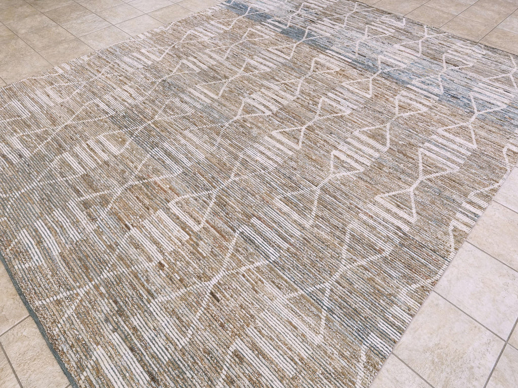 9x12 Ft Brown Moroccan Rug - Area Rug - Contemporary Design