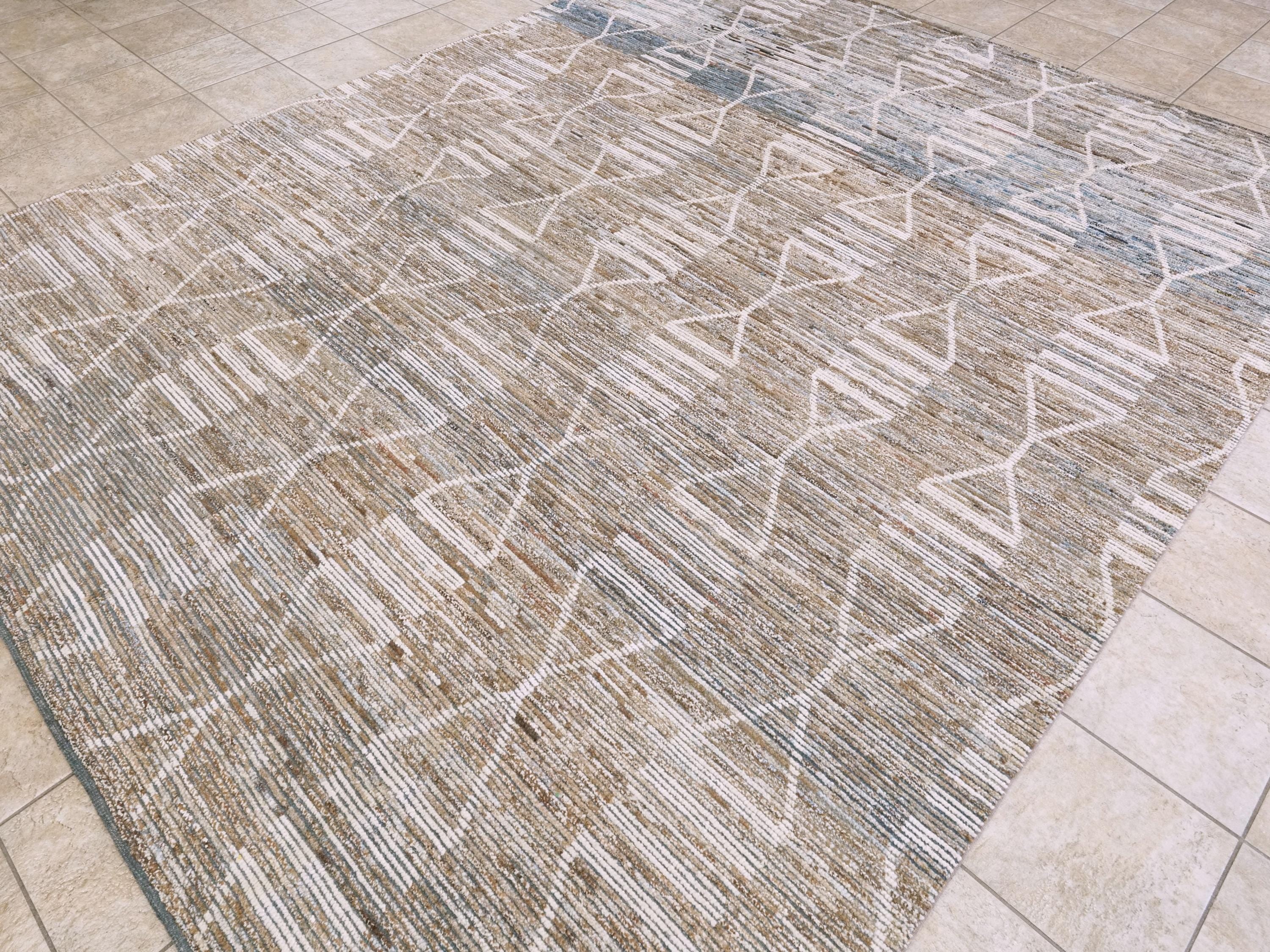 9x12 Ft Brown Moroccan Rug - Area Rug - Contemporary Design