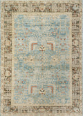 5x7 Ft Blue Floral Persian Rug - Hand Knotted Oriental Rug