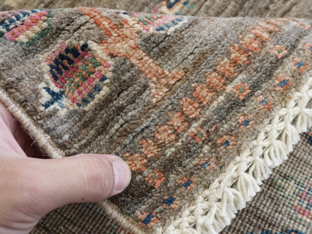2x4 Ft Hand Knotted Wool Gabbeh Rug - Brown Oriental Rug