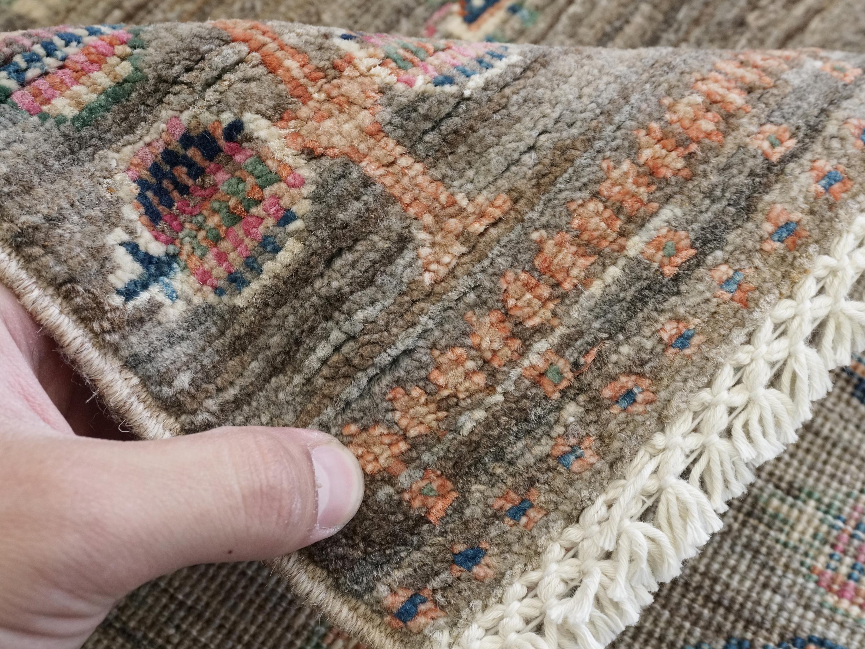2x4 Ft Hand Knotted Wool Gabbeh Rug - Brown Oriental Rug