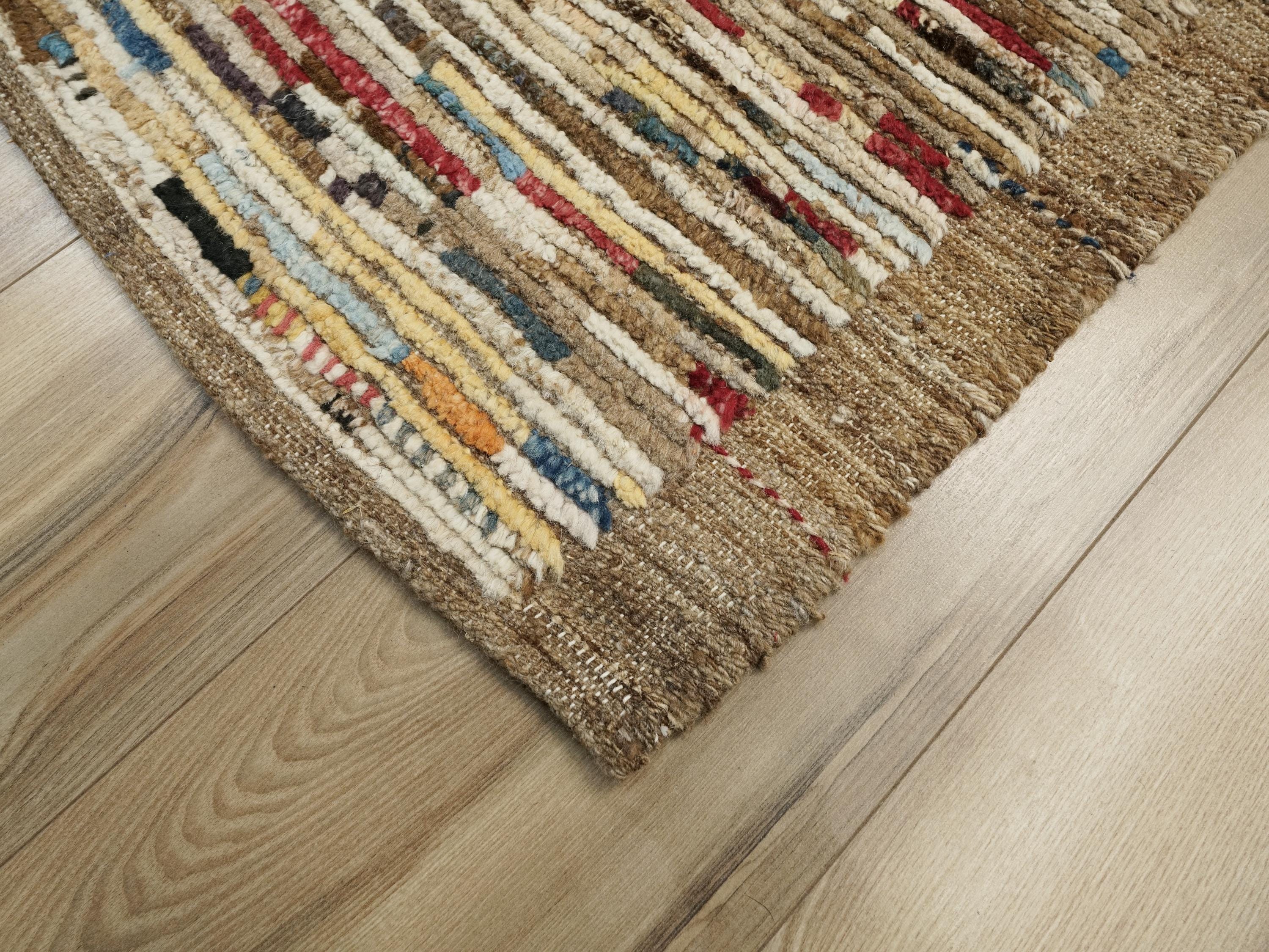 10 Ft Colorful Moroccan Runner Rug - Handmade Wool Runner