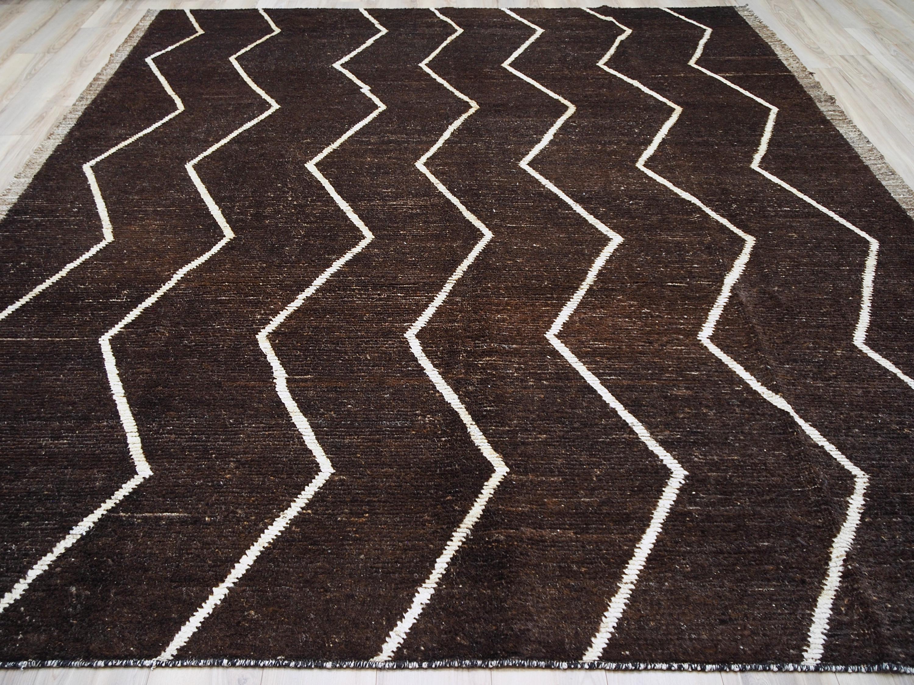 10x12 Ft Dark Brown Moroccan - Goat Hair Area Rug