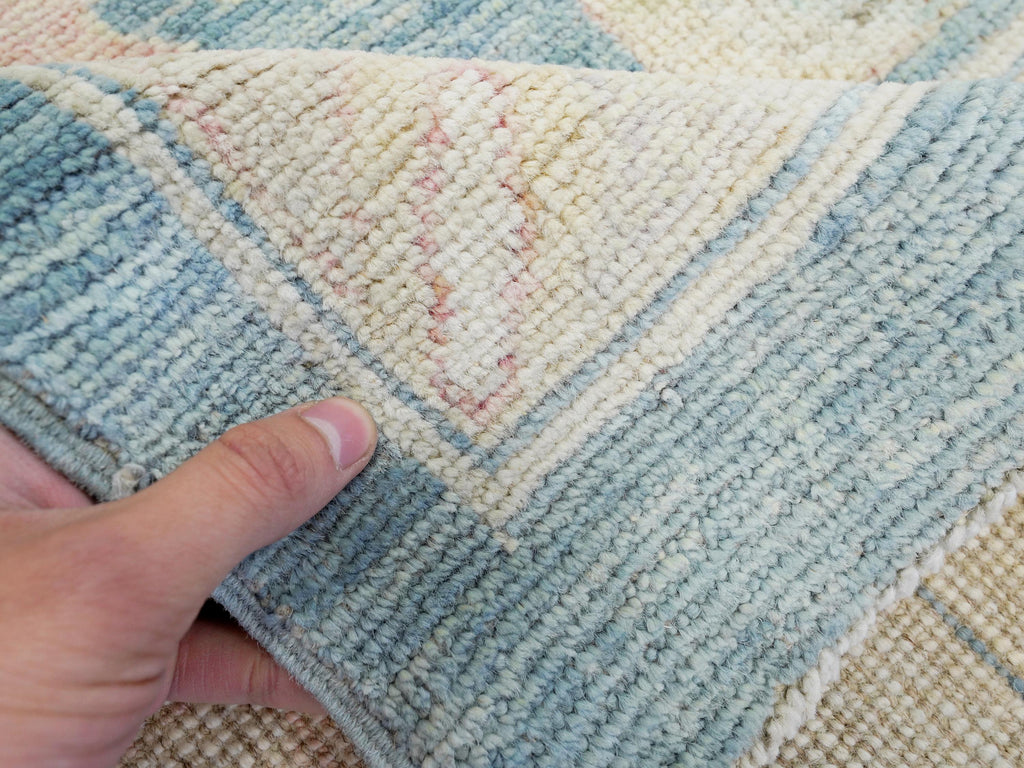 10x14 Ft Light Blue Ushak Rug - Hand Knotted Wool Area Rug