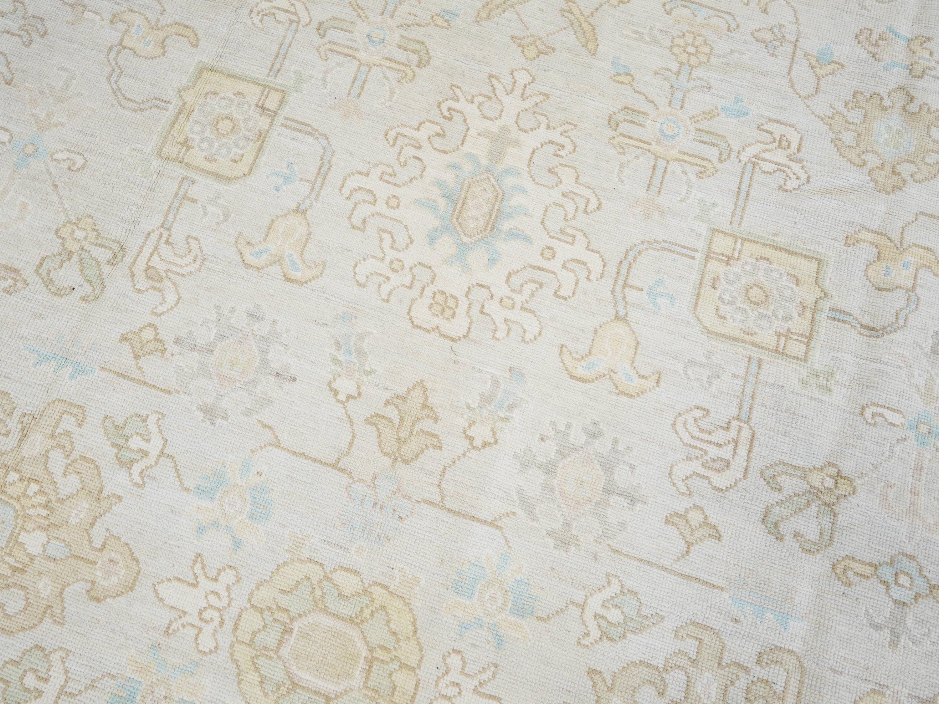 9x12 Ft Light Brown Oushak Rug - Handmade Area Rug