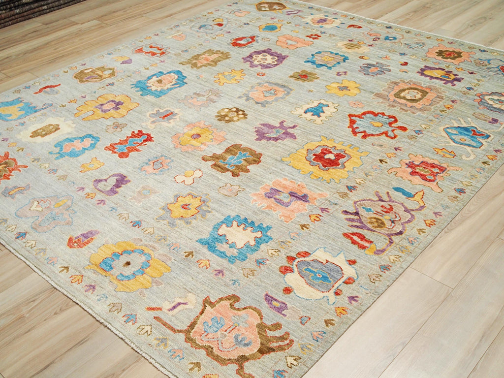 8x10 Ft Colorful Oushak Rug - Afghan Oriental Rug