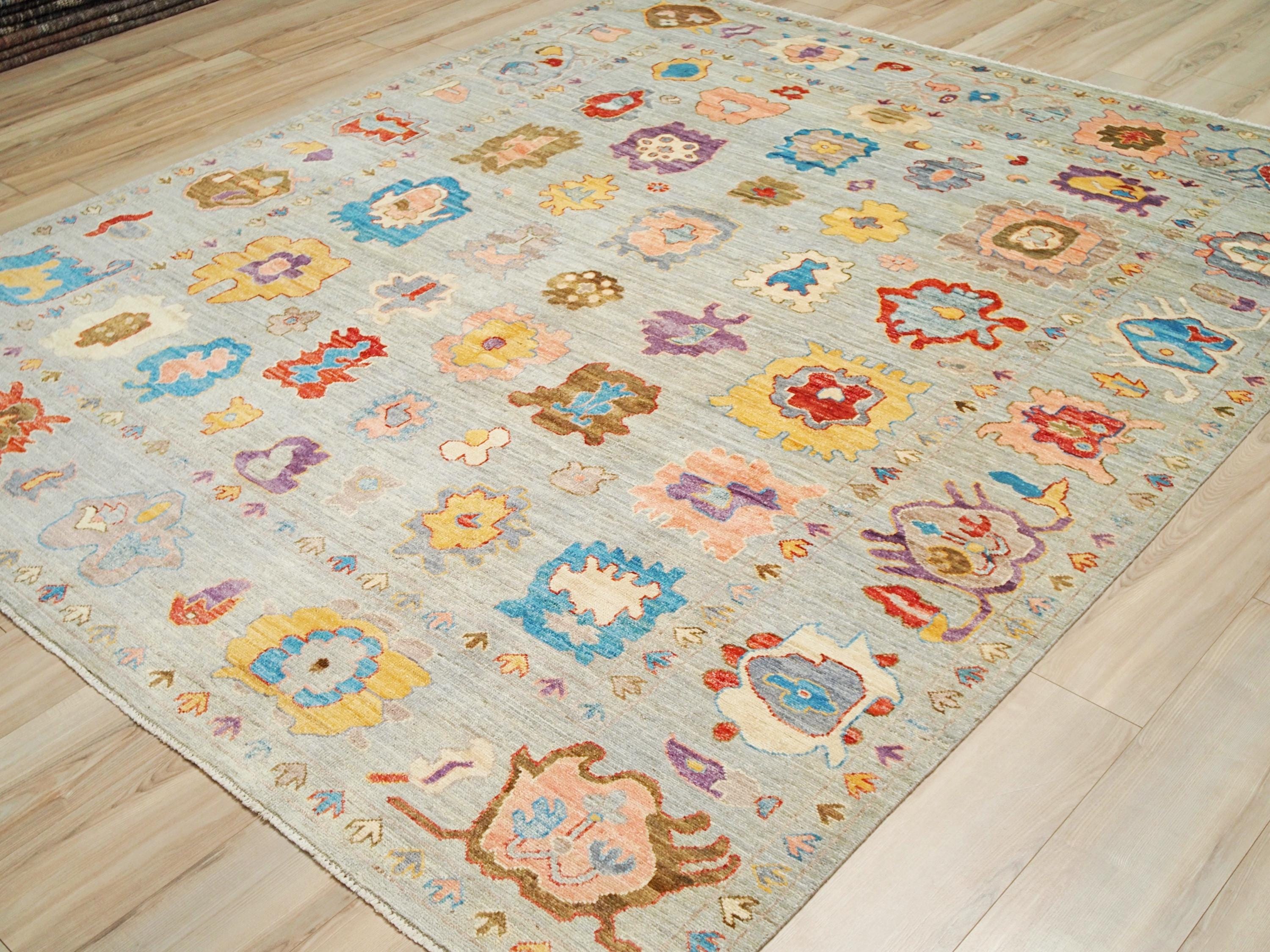 8x10 Ft Colorful Oushak Rug - Afghan Oriental Rug