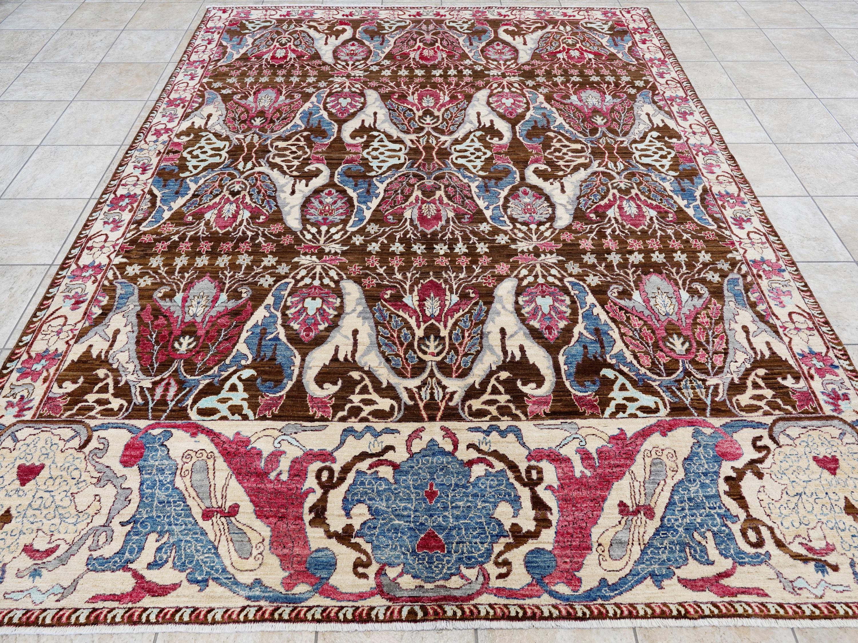 8x10 Ft Brown Bidjar Rug - Hand Knotted Oriental Rug