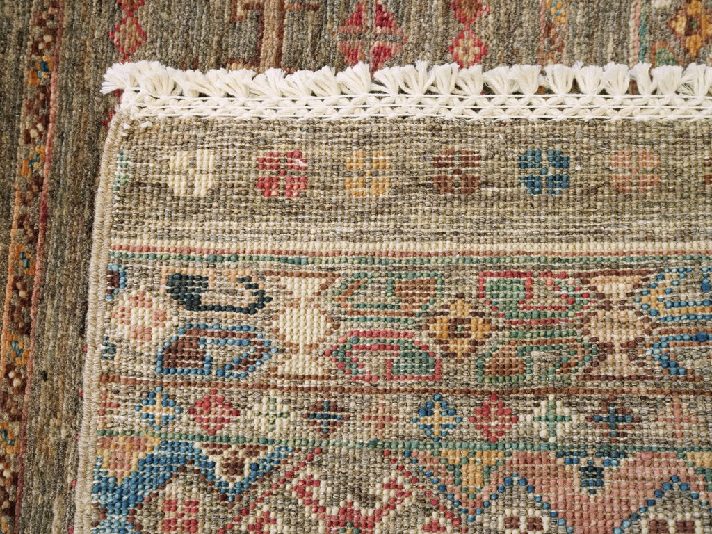 3x5 Ft Hand Knotted Brown Khorjin Rug - Oriental Area Rug
