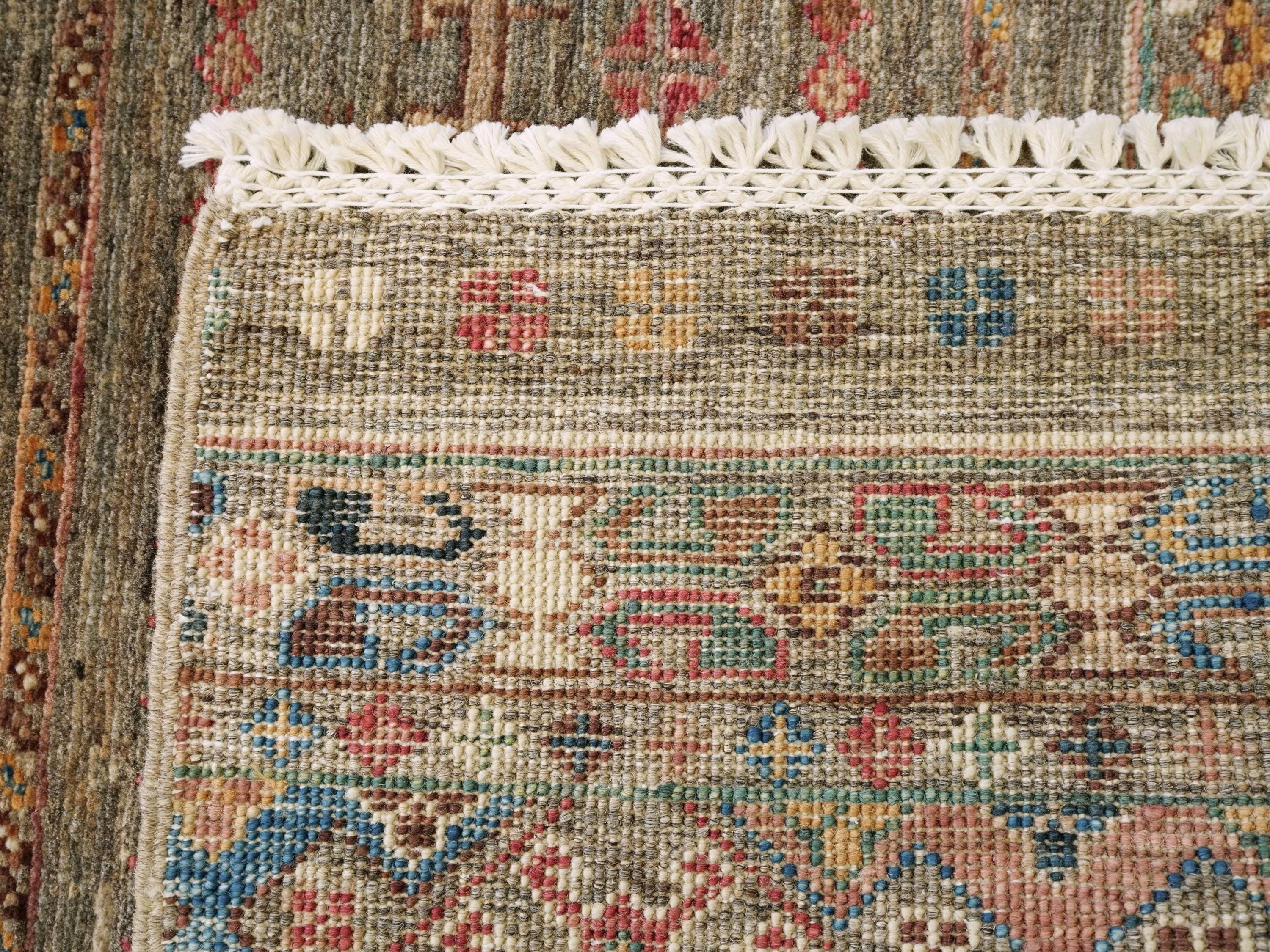 3x5 Ft Hand Knotted Brown Khorjin Rug - Oriental Area Rug