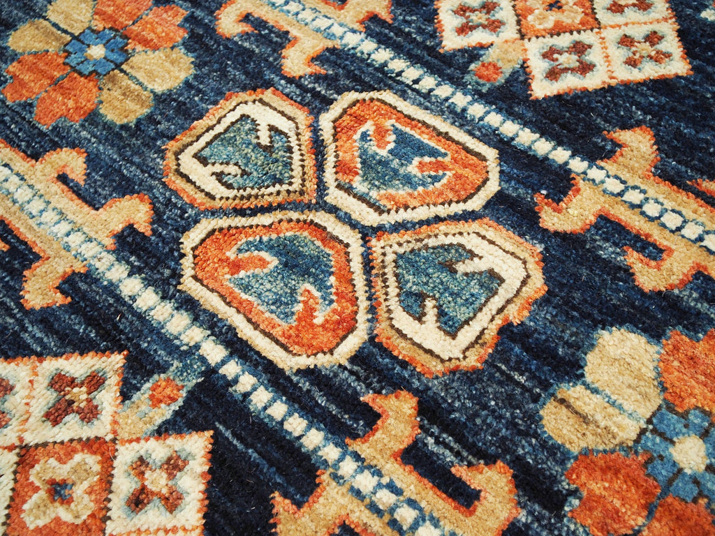 6x9 Ft Orange Heriz Rug - Hand Knotted Area Rug - Traditional Design