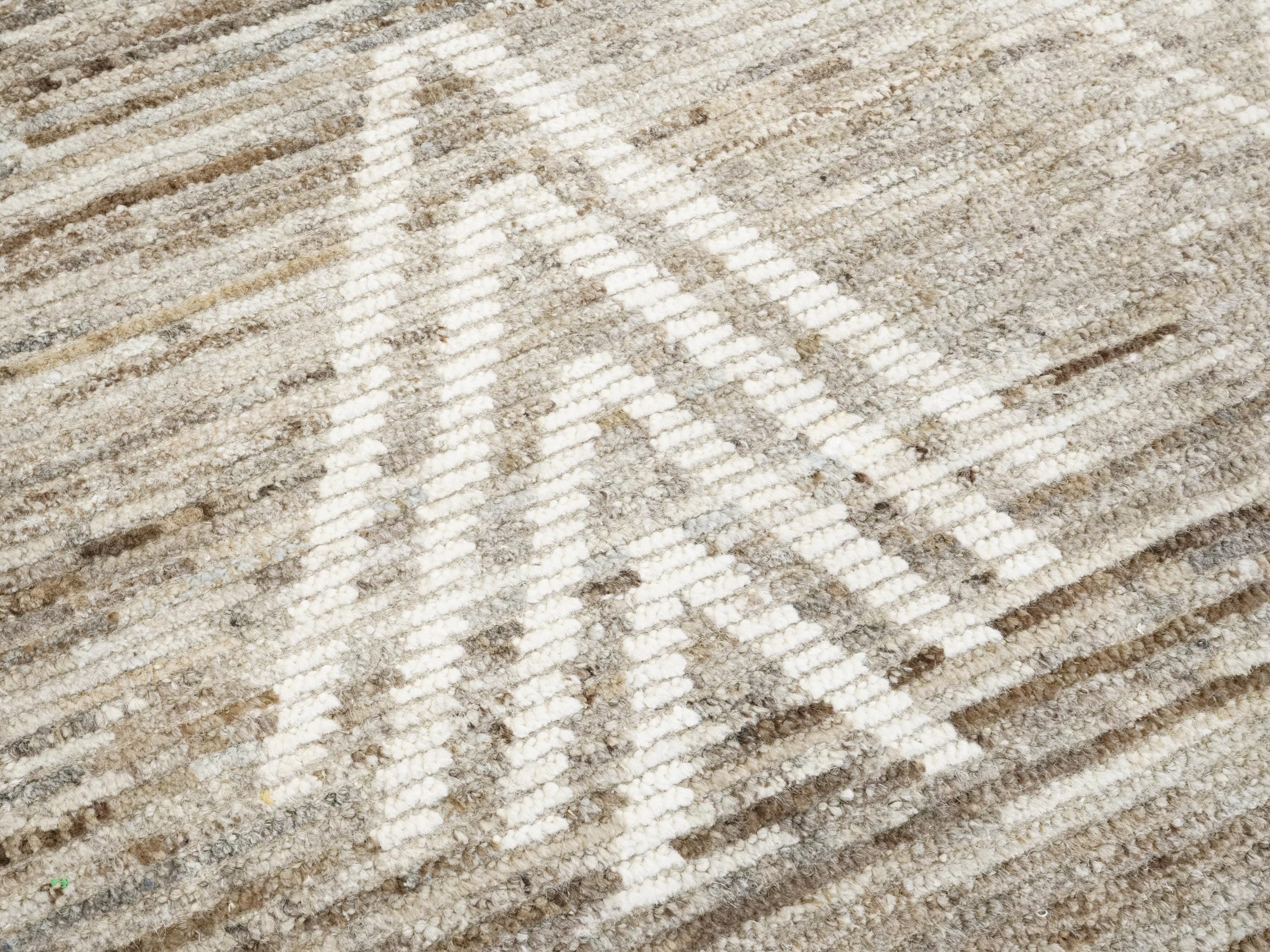 10x14 Ft Handmade Moroccan Rug - Light Brown Wool Rug