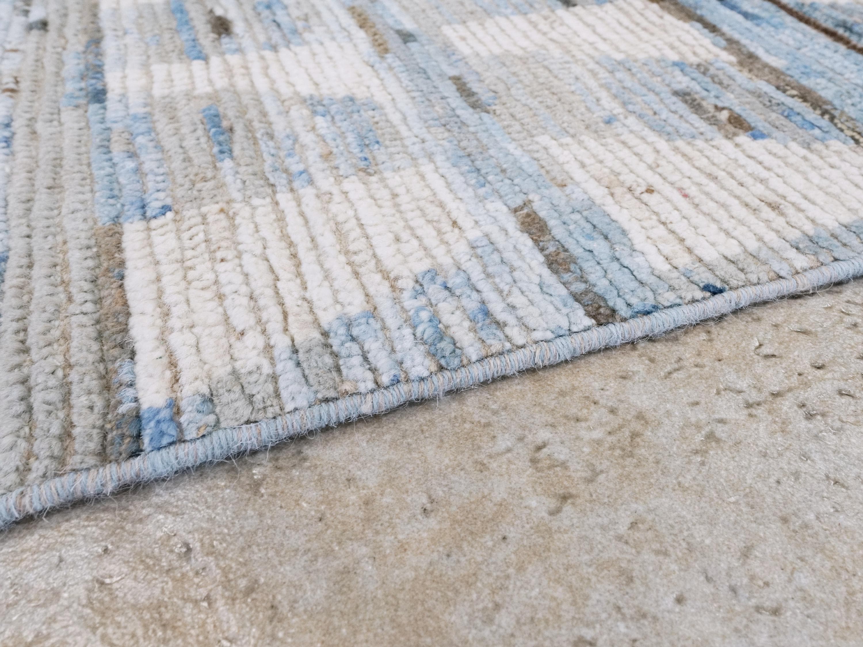 6x9 Ft Blue & White Moroccan Rug - Afghan Handmade Area Rug