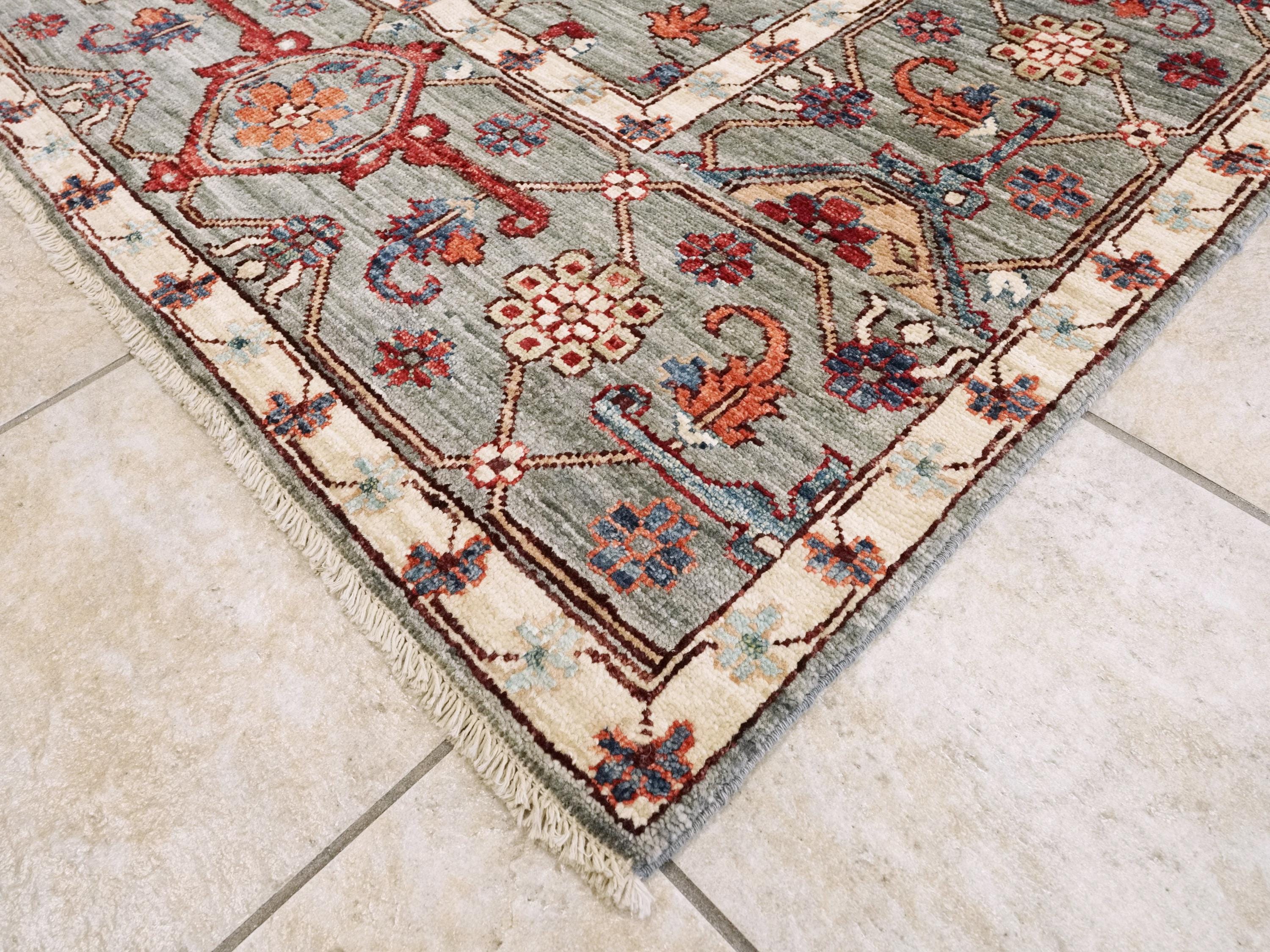 9x12 Ft Gray Serapi Rug - Hand Knotted Afghan Oriental Rug