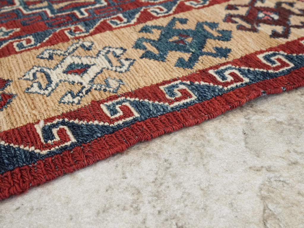 4x6 Ft Red Vintage Kilim Rug - Hand Knotted Afghan Rug