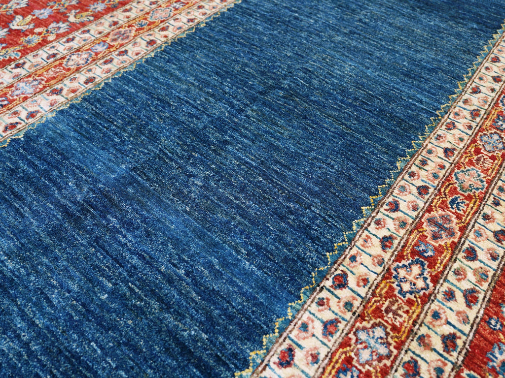 6x9 Ft Red & Blue Bidjar Rug - Hand Knotted Oriental Wool Rug