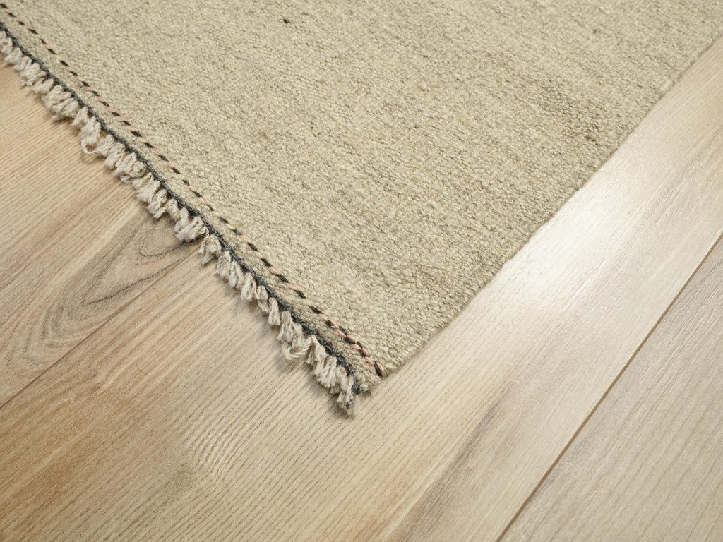 10 Ft Handmade Beige Kilim Runner Rug - Afghan Wool Hallway Rug